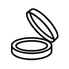 Cosmetic Compact Shape-Based Outline Icon, Monochrome, Transparent Background