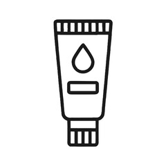 Lotion Tube Shape-Based Outline Icon, Monochrome, Transparent Background
