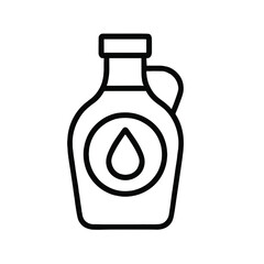 Syrup Bottle Shape-Based Outline Icon, Monochrome, Transparent Background