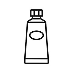 Toothpaste Tube Shape-Based Outline Icon, Monochrome, Transparent Background
