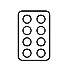 Pill Blister Pack Shape-Based Outline Icon, Monochrome, Transparent Background