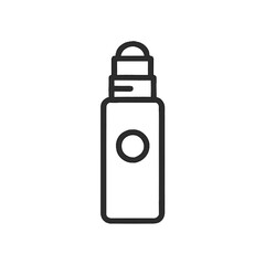 Roll-On Bottle Shape-Based Outline Icon, Monochrome, Transparent Background