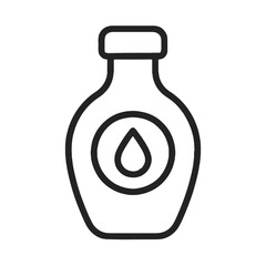 Oil Bottle Shape-Based Outline Icon, Monochrome, Transparent Background