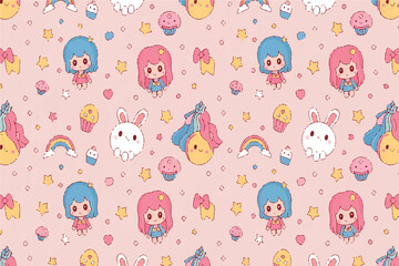 seamless pattern with easter eggs