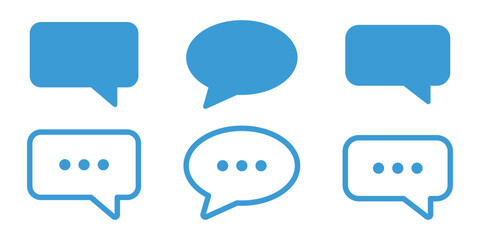 Simple Message Icon set  Vector Speech Bubble Line Set. Flat Line Chat Bubble Symbols .