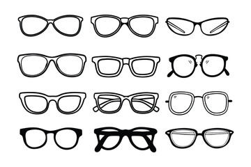 Variety Eyeglasses Collection &ndash; Stylish Optical Frame Set vector