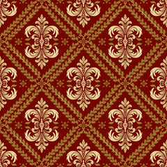 Seamless damask pattern background for wallpaper, textiles and interior decoration. Elegant home decoration.