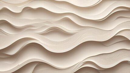 Abstract Beige Wave Pattern Design with Delicate Light and Shadow Gradient