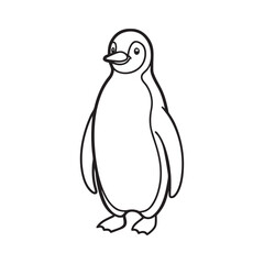 Simple Penguin Line Art Vector for Coloring and Children's Designs