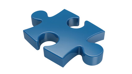Obraz premium Shiny blue puzzle piece symbolizing connection, solutions, and teamwork