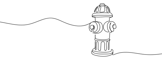 Continuous line hand drawn vector fire hose isolated on transparent background editable stroke.