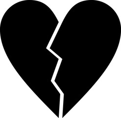 Broken heart vector, clip art, and symbol. Flat design of   heart concept and simple design