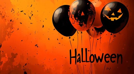 Halloween background with balloons