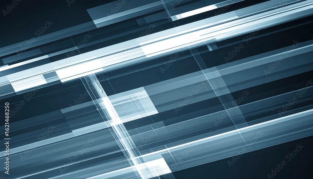 Aufkleber abstract futuristic technology background with dynamic lines and motion blur effects in shades of bl