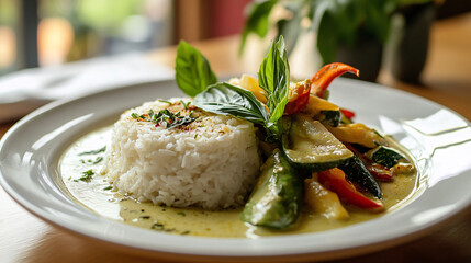 Thai Green Curry with Coconut Milk & Vegetables