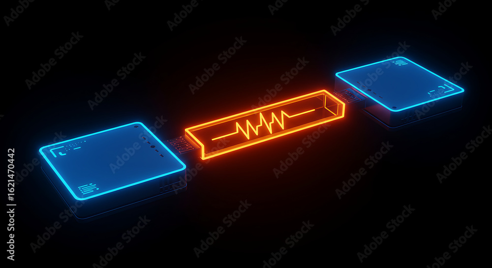 Poster digital circuit connection: a visually striking representation of electronic components, showcasing 