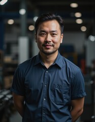 Skilled worker in a factory setting, focused on spring coil winding