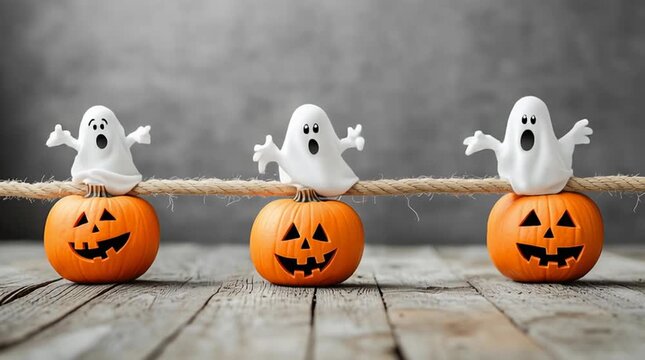 Ghosts jumping on a rope