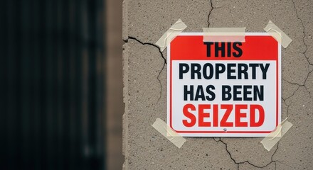 Fototapeta premium Foreclosure Warning Sign on Street Wall