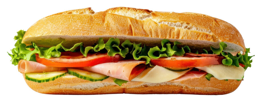 PNG  Fresh, delicious sandwich with vegetables.