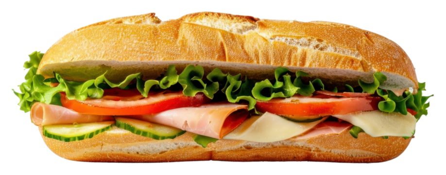 PNG  Fresh, delicious sandwich with vegetables.