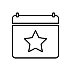 Calendar star icon. Important date mark. Favorite event Vector. Highlighted day symbol.