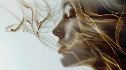 Naklejka premium Woman portrait with smoky effects