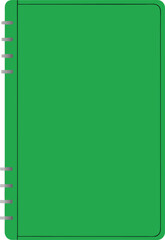 Green spiral notebook with rounded corners