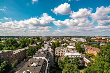 Stunning Summer Skyline of Hamburg, Germany Under Bright Blue Skies
