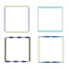 Blue frame icon. Smooth border symbol. Light square edge. Vector flat design.