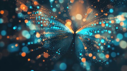 Digital Butterfly: A Symphony of Light and Color