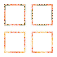 Orange frame icon. Warm border symbol. Bright square shape. Vector flat design.