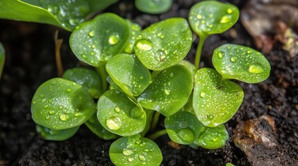 Dew-Kissed Lush Green Leaves