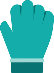 Obraz premium Teal winter glove with a dark teal cuff and light teal trim