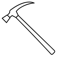 Classic hammer tool vector illustration with color options