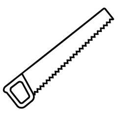 Classic handsaw tool illustration with color options