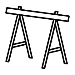 Simple sawhorse illustration with geometric elements
