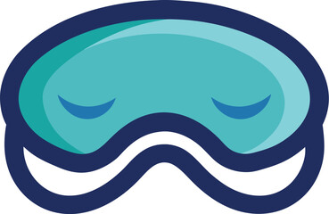 Obraz premium Stylized sleep mask icon with closed eyes