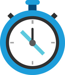Blue stopwatch icon with black and gray accents
