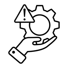 Risk Management Icon Vector Illustration Line Version
