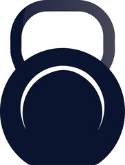 Minimalist dark blue kettlebell icon for fitness and strength training