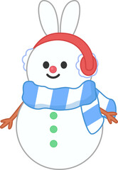 snowman with bunny ear