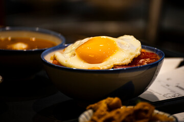close-up a freshly fried egg