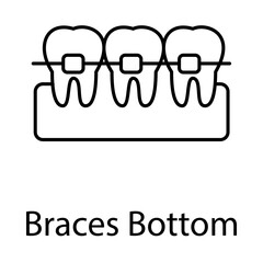 Braces Bottom Icon. Vector Design