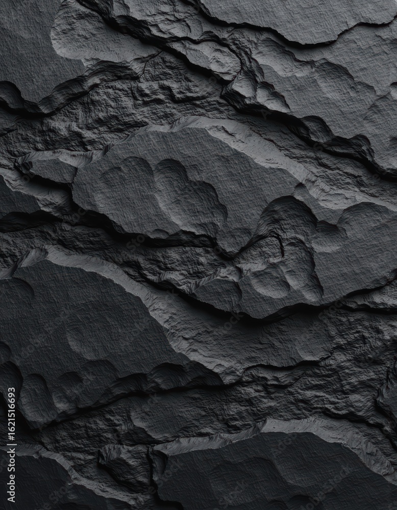 Poster abstract slate background featuring layered sedimentary patterns in charcoal tones
