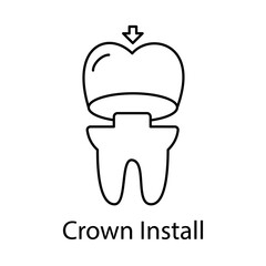 Crown Install Icon. Vector Design