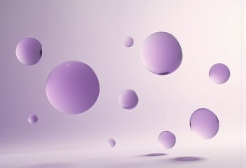 Minimalist abstract background with soft purple circles floating on white space