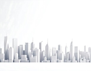 Fototapeta premium Monochrome city skyline. 3D model
