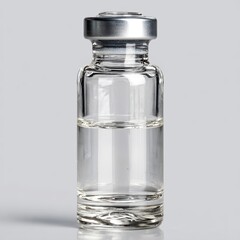 Clear vial medicine preparation studio shot