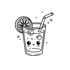 A lemon smoothie coloring page